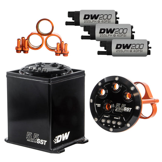 DeatschWerks 5.5L Modular Surge Tank Includes 3 DW200 Fuel Pumps - Mammoth Racing -
