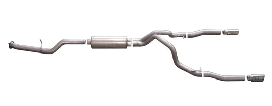 Gibson 07-09 Chevrolet Silverado 2500 HD LT 6.0l 2.25in Cat-Back Dual Split Exhaust - Stainless - Mammoth Racing -