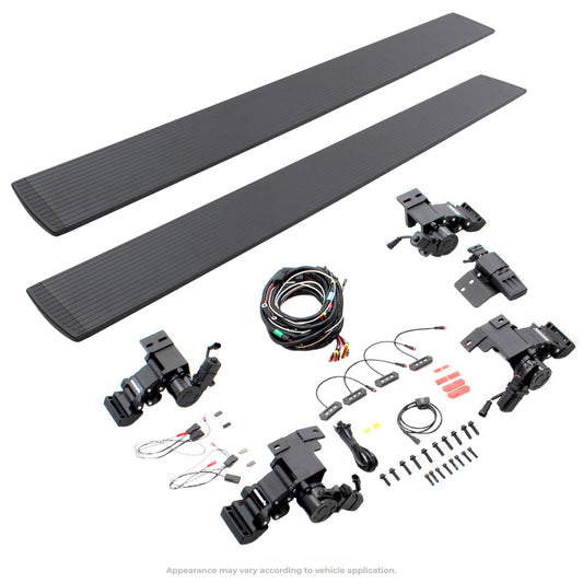 Go Rhino 19-23 Ford Ranger Crew Cab 4dr E-board E1 Electric Running Board Kit (No Drill) - Tex. Blk - Mammoth Racing -