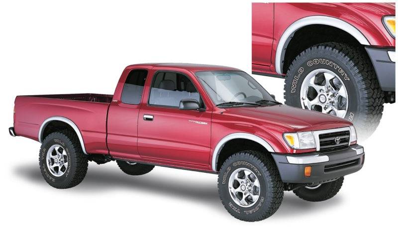 Bushwacker 95-04 Toyota Tacoma Fleetside OE Style Flares 4pc 74.5in Bed w/ 4WD Only - Black - Mammoth Racing -
