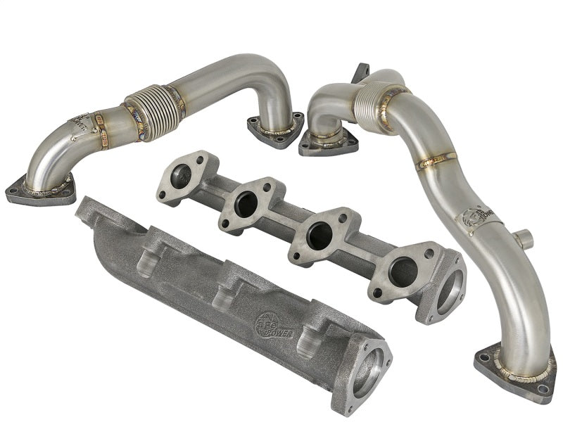 aFe Twisted Steel Power Package Up-Pipes / Manifold 08-10 Ford Diesel Trucks V8 6.4L (td) - Mammoth Racing -