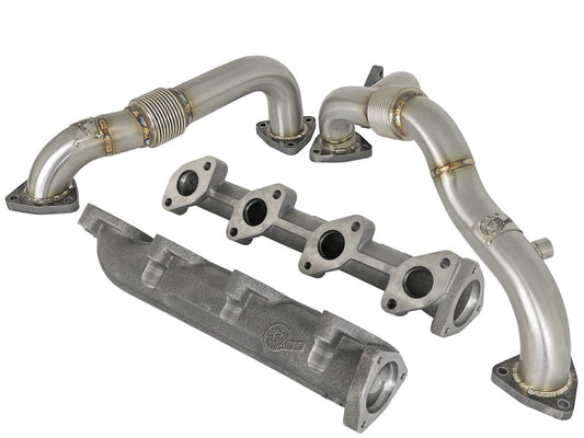 aFe Twisted Steel Power Package Up-Pipes / Manifold 08-10 Ford Diesel Trucks V8 6.4L (td) - Mammoth Racing -
