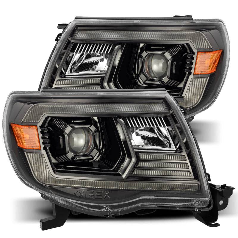 AlphaRex 05-11 Toyota Tacoma PRO-Series Projector Headlights Plank Style Design Alpha Black w/DRL - My Store