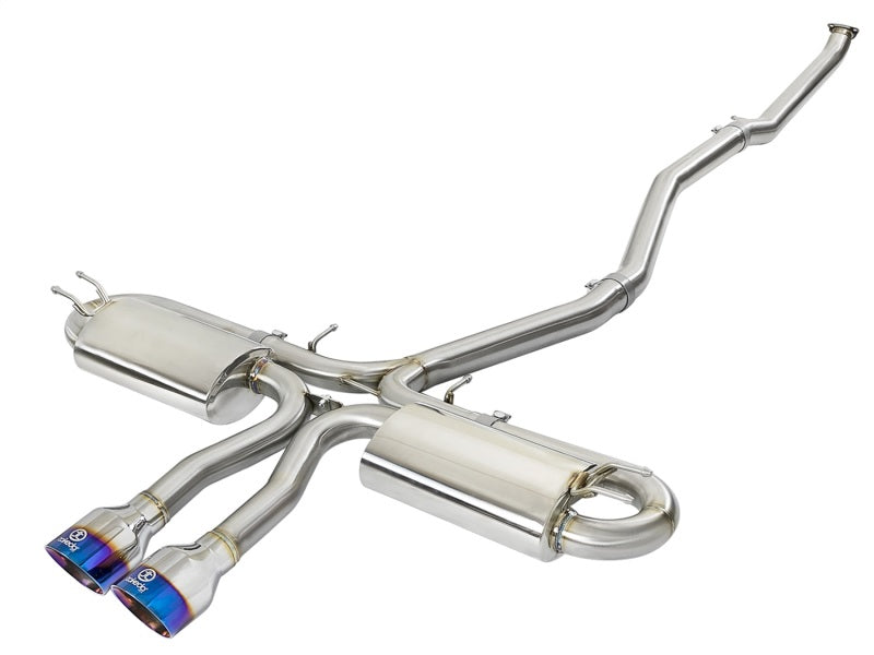 aFe Takeda 3in 304 SS Cat-Back Exhaust System w/ Blue Tips 2017+ Honda Civic Si 4Dr I4 1.5L (t) - Mammoth Racing -