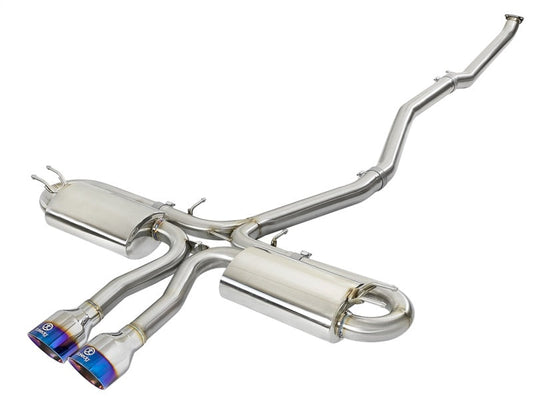 aFe Takeda 3in 304 SS Cat-Back Exhaust System w/ Blue Tips 2017+ Honda Civic Si 4Dr I4 1.5L (t) - Mammoth Racing -