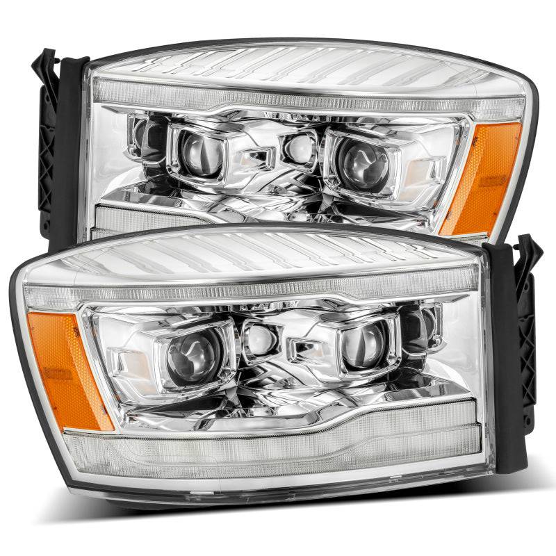 AlphaRex 06-08 Dodge Ram 1500HD PRO-Series Projector Headlights Plank Style Chrome w/Seq Signal/DRL - My Store