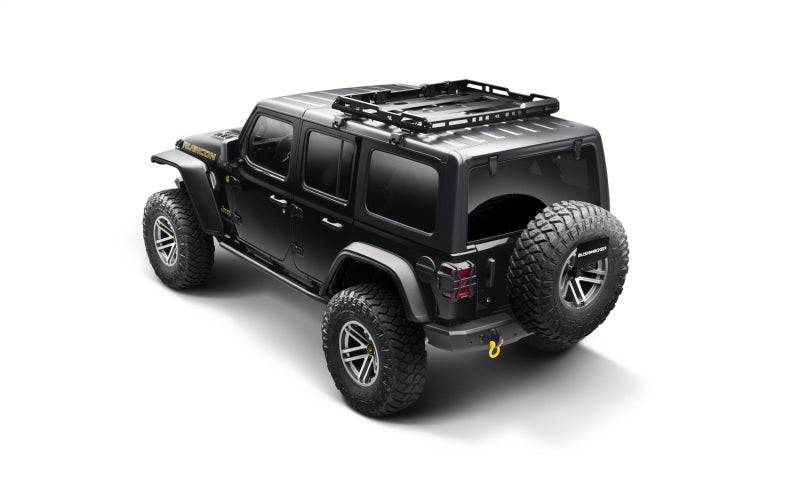 Bushwacker 18-21 Jeep Wrangler JL (2-Door & 4-Door) Flat Style Flares 4pc - Black - Mammoth Racing -