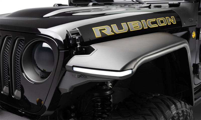 Bushwacker 18-21 Jeep Wrangler JL (2-Door & 4-Door) Flat Style Flares 4pc - Black - Mammoth Racing -