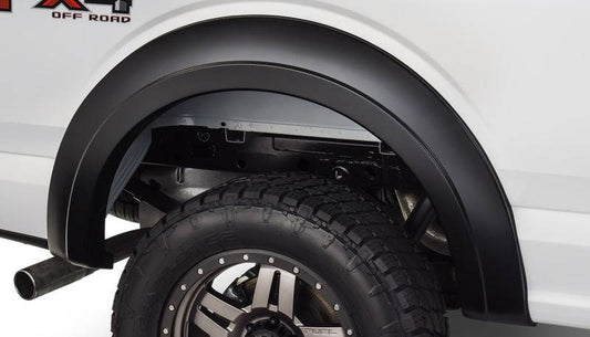 Bushwacker 15-17 Ford F-150 Styleside Extend-A-Fender Style Flares 2pc 67.1/78.9/97.6in Bed - Black - Mammoth Racing -