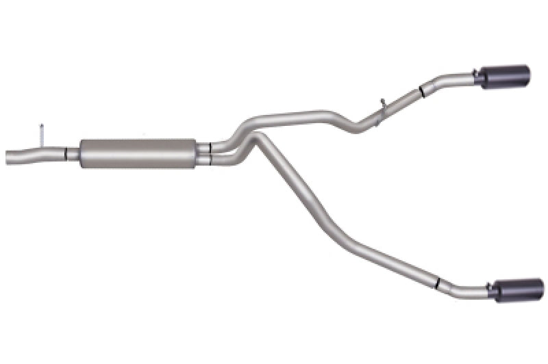 Gibson 17-18 Ford F-250 Super Duty Lariat 6.2l 2.5in Cat-Back Dual Split Exhaust - Black Elite - Mammoth Racing -