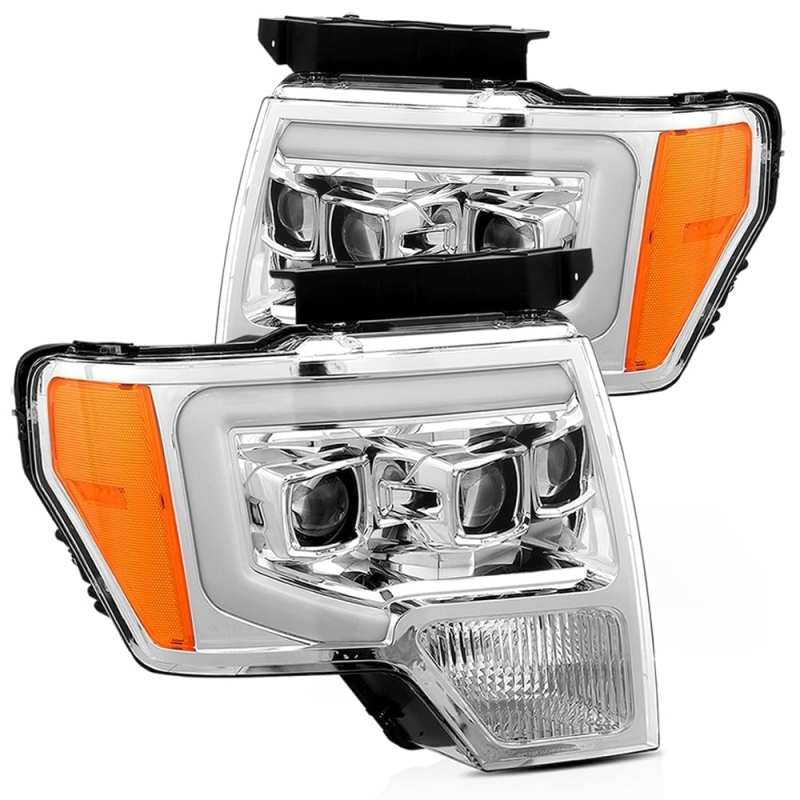 AlphaRex 09-14 Ford F-150 LUXX LED Proj Headlights Plank Style Chrome w/Activ Light/Seq Signal/DRL - My Store