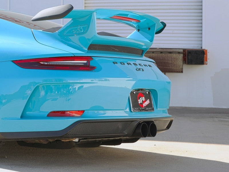 afe 14-16 Porsche 911 GT3 991.1 H6 3.8L MACH Force-Xp 304 SS Cat-Back Exhaust System w/ Black Tips - Mammoth Racing -