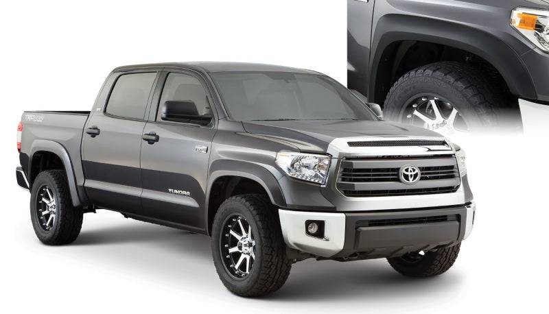 Bushwacker 14-18 Toyota Tundra Fleetside Extend-A-Fender Style Flares 4pc - Black - Mammoth Racing -