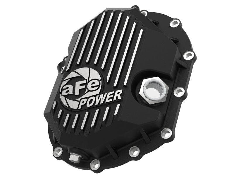 AFE Power 11-18 GM 2500-3500 AAM 9.25 Axle Front Differential Cover Black Machined Street Series - Mammoth Racing -