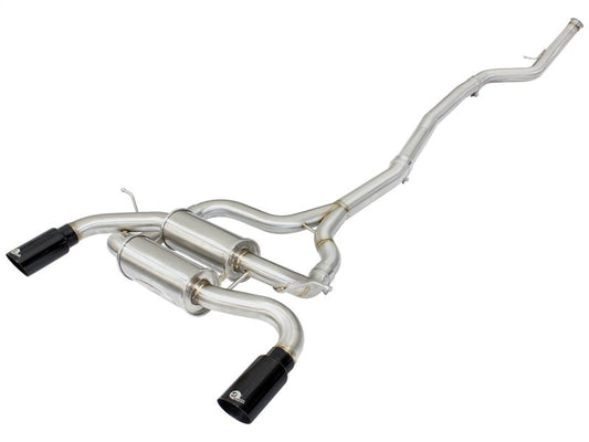 aFe MACHForce XP SS-304 Black Tip 2.5in Dia Cat Back Exhaust 12-14 BMW 335i (F30) 3.0L (t) - Mammoth Racing -
