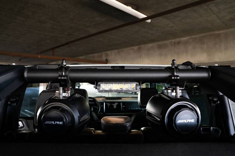 DV8 Offroad 21-22 Ford Bronco 4dr Rear Speaker & Light Mount Bar - Mammoth Racing -