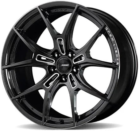 Gram Lights 57fxz 18x9.5 +22 5-114.3 Super Dark Gunmetal & Machining Rim Edge DC Wheel - Mammoth Racing -