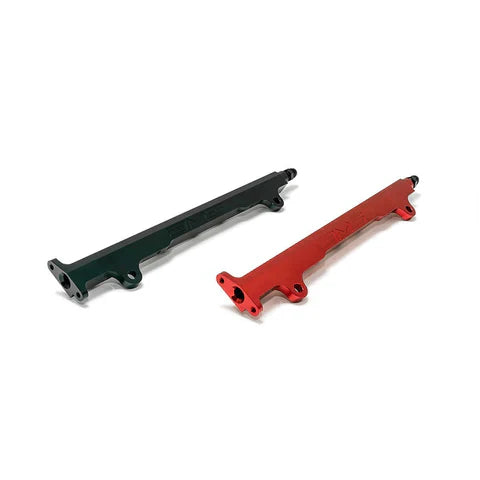 AMS Performance 08-15 Mitsubishi EVO X CNC Machined Aluminum Fuel Rail w/Pulsation Dampener - Red - My Store