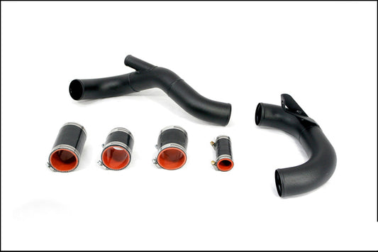 AMS Performance 08-15 Mitsubishi EVO X Lower I/C Pipe Kit for Stock Flange - Black Powder Coat - My Store