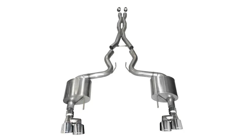 Corsa 18-19 Ford Mustang V8 5.0L 3in Axle-Back Dual Rear Exit w/ 4in Polished Pro-Series Tips - Mammoth Racing -