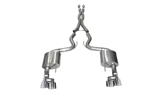 Corsa 18-19 Ford Mustang V8 5.0L 3in Axle-Back Dual Rear Exit w/ 4in Polished Pro-Series Tips - Mammoth Racing -