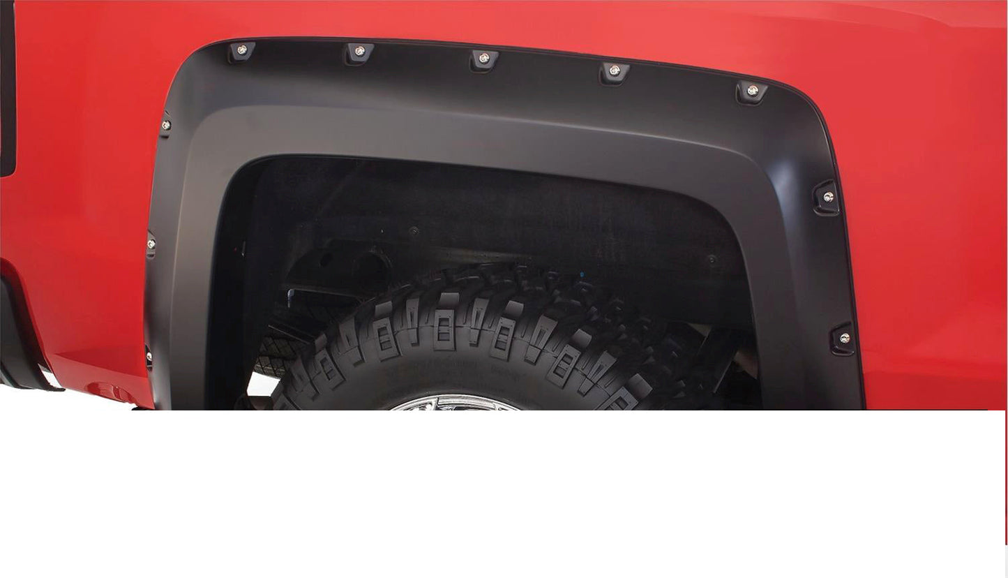 Bushwacker 16-18 Chevy Silverado 1500 Fleetside Pocket Style Flares 4pc 69.3in Bed - Black - Mammoth Racing -