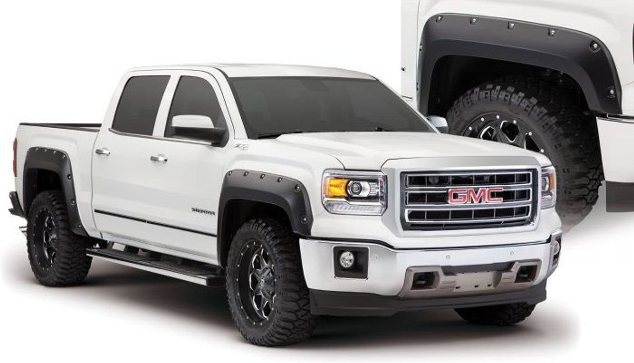 Bushwacker 16-18 GMC Sierra 2500 Fleetside Pocket Style Flares 4pc 78.8/97.6in Bed - Onyx Black - My Store