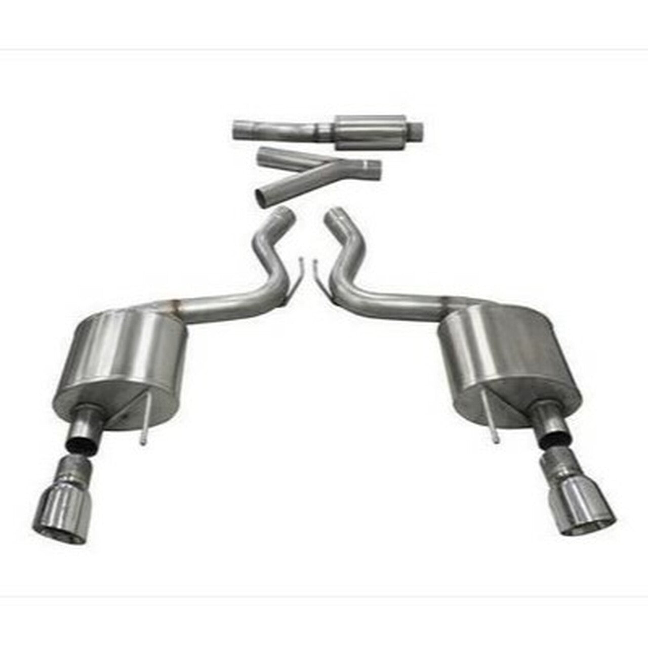 Corsa 15-16 Ford Mustang EcoBoost 2.3T Sport 3in Cat-Back Dual Rear Exit Black Tips - Mammoth Racing -