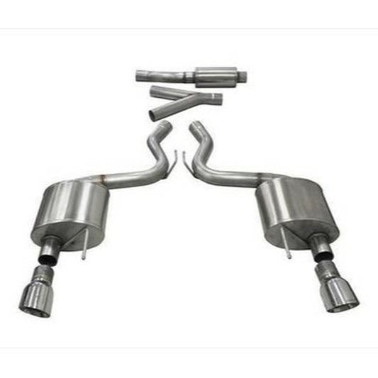 Corsa 15-16 Ford Mustang EcoBoost 2.3T Sport 3in Cat-Back Dual Rear Exit Black Tips - Mammoth Racing -