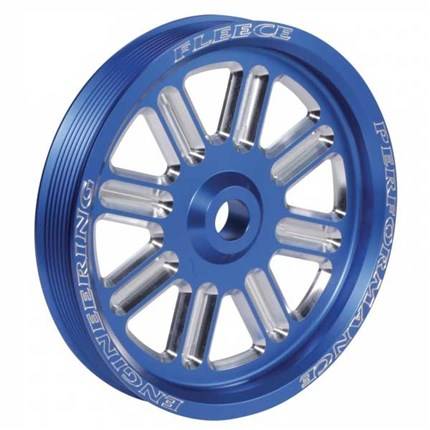 Fleece Performance Dodge Cummins Dual Pump Spoke Pulley (For Use w/ FPE Dual Pump Bracket) Blue - Mammoth Racing -