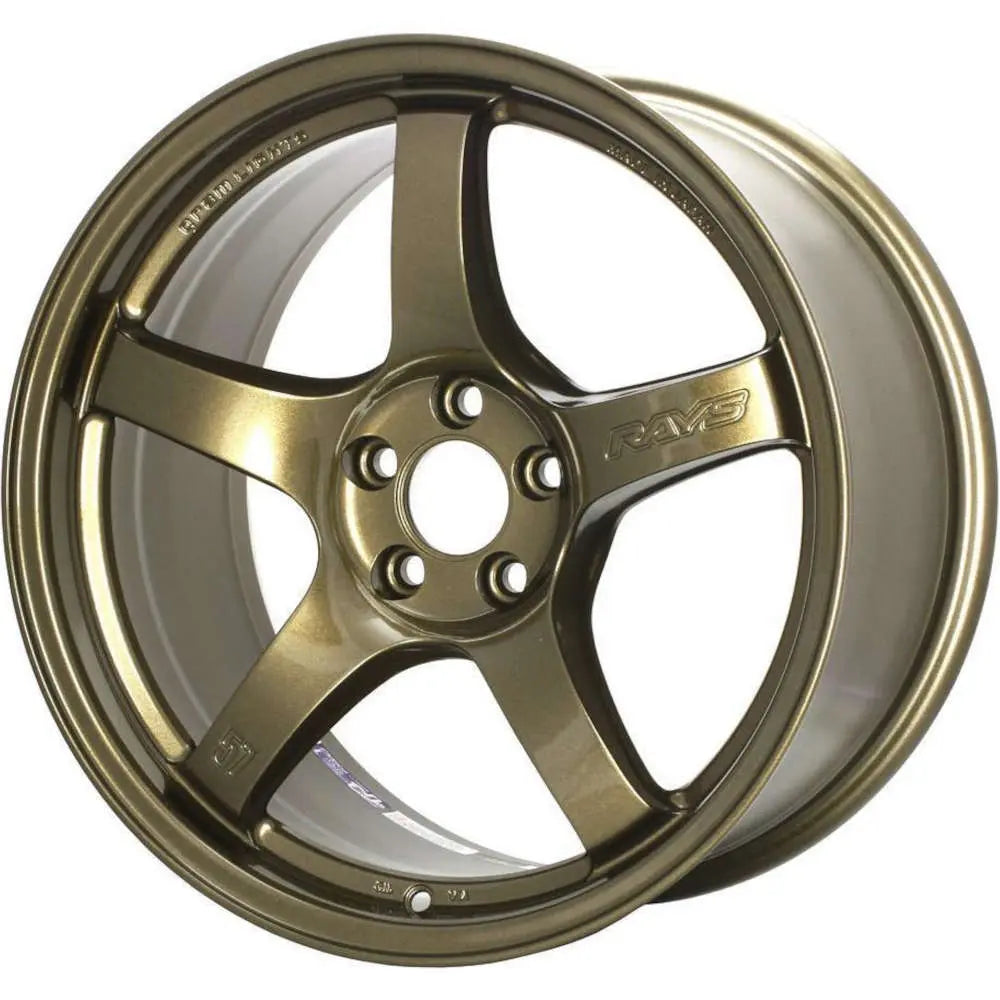 Gram Lights 57dr 18x9.5 +38 5-114.3 Almite Gold Wheel - Mammoth Racing -