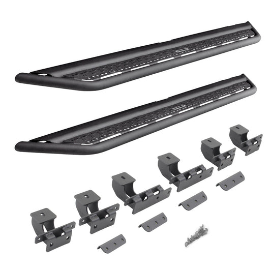 Go Rhino 2021+ Ford Bronco (Not Sport) Dominator Extreme D6 SideSteps Complete Kit w/SideStep + Brkt - Mammoth Racing -