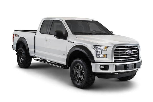 Bushwacker 15-17 Ford F-150 Styleside Extend-A-Fender Style Flares 4pc 67.1/78.9/97.6in Bed - Black - Mammoth Racing -