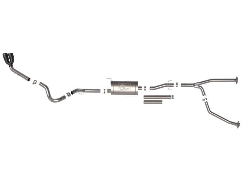 aFe 2022 Toyota Tundra V6-3.5L (tt) Vulcan Series 2.5in to 3in 304 SS Cat-Back Exhaust w/ Black Tip - Mammoth Racing -