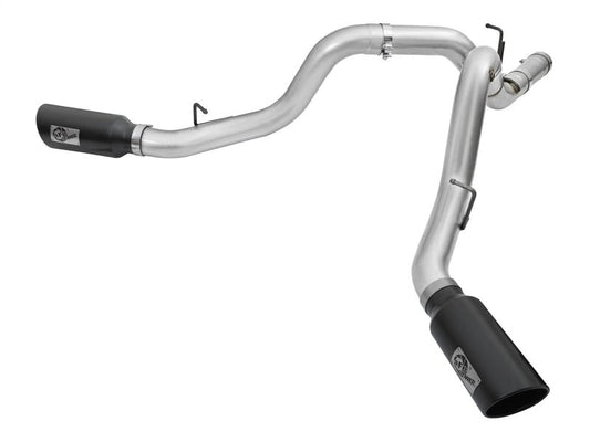 aFe Atlas Exhaust 4in Dual DPF-Back Al Steel w/ Black Tips 16-17 GM Diesel Truck V8-6.6L (td) LML - Mammoth Racing -