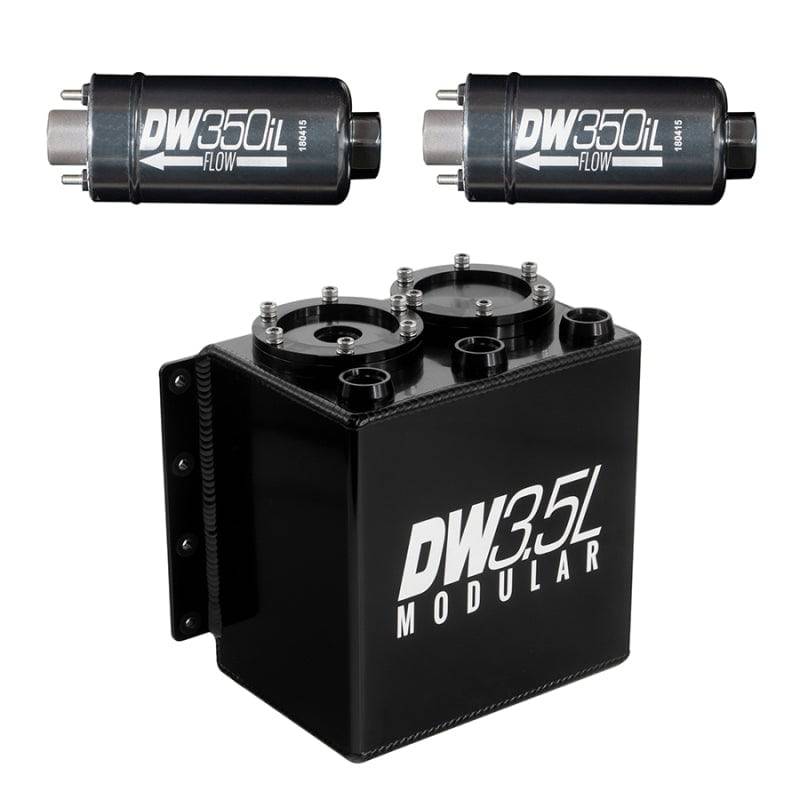 DeatschWerks 3.5L Modular Surge Tank (Incl. 2 DW350iL In-Line Fuel Pump) - Mammoth Racing -