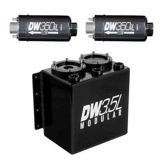 DeatschWerks 3.5L Modular Surge Tank (Incl. 2 DW350iL In-Line Fuel Pump) - Mammoth Racing -