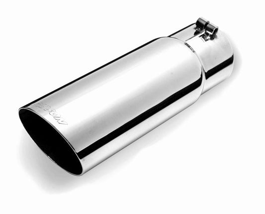 Gibson Round Single Wall Angle-Cut Tip - 3.5in OD/2.75in Inlet/10in Length - Stainless - Mammoth Racing -