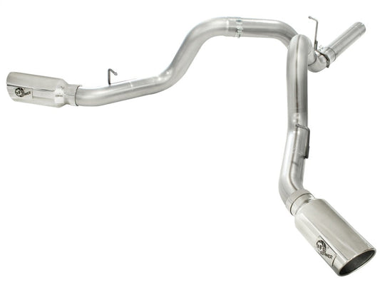 aFe MachForce XP Exhaust 4inch DP-Back All SS 2011-14 GM Diesel Trucks V8-6.6L LML Polished - Mammoth Racing -