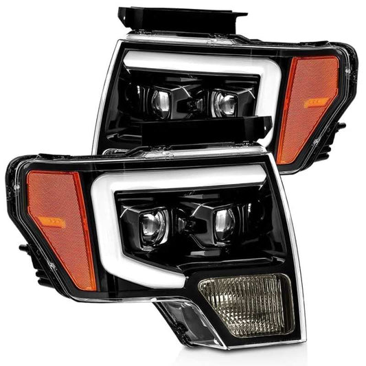 AlphaRex 09-14 Ford F-150 PRO-Series Proj Headlights Plank Style Gloss Blk w/Activ Light/Seq Signal - My Store