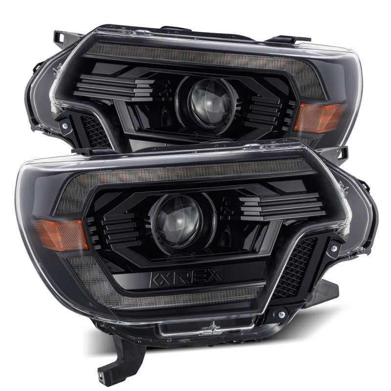 AlphaRex 12-15 Toyota Tacoma PRO-Series Projector Headlights Plank Style Alpha Black w/DRL - My Store