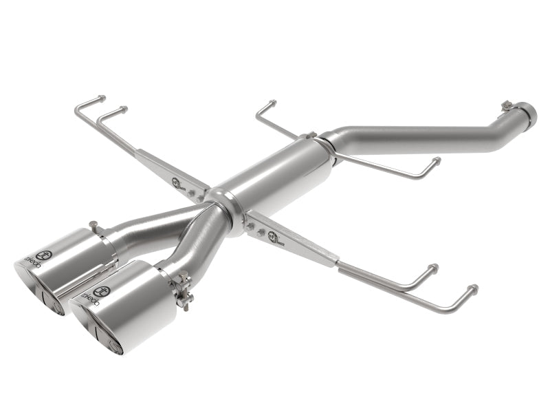 aFe Takeda 2.5in 304SS Axle-Back Exhaust System 17-19 Honda Civic Type R L4-2.0L (t) - Polished Tip - Mammoth Racing -