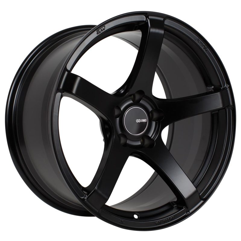 Enkei Kojin 18x8 45mm Offset 5x100 Bolt Pattern 72.6mm Bore Dia Matte Black Wheel - Mammoth Racing -