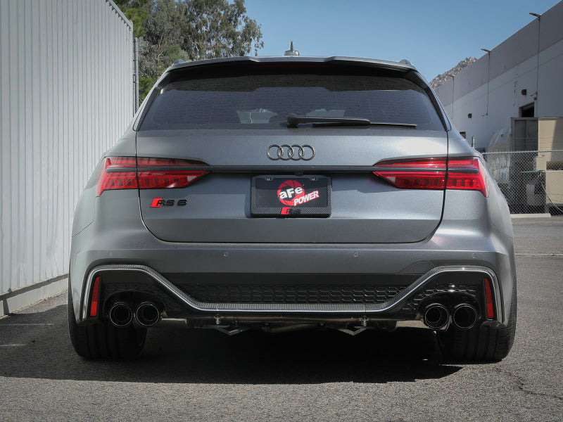 aFe 20-22 Audi RS6 Avant V8 4L (tt) MACH Force-Xp 3in to 2.5in 304 SS Cat-Back Exhaust w/ Carbon Tip - Mammoth Racing -