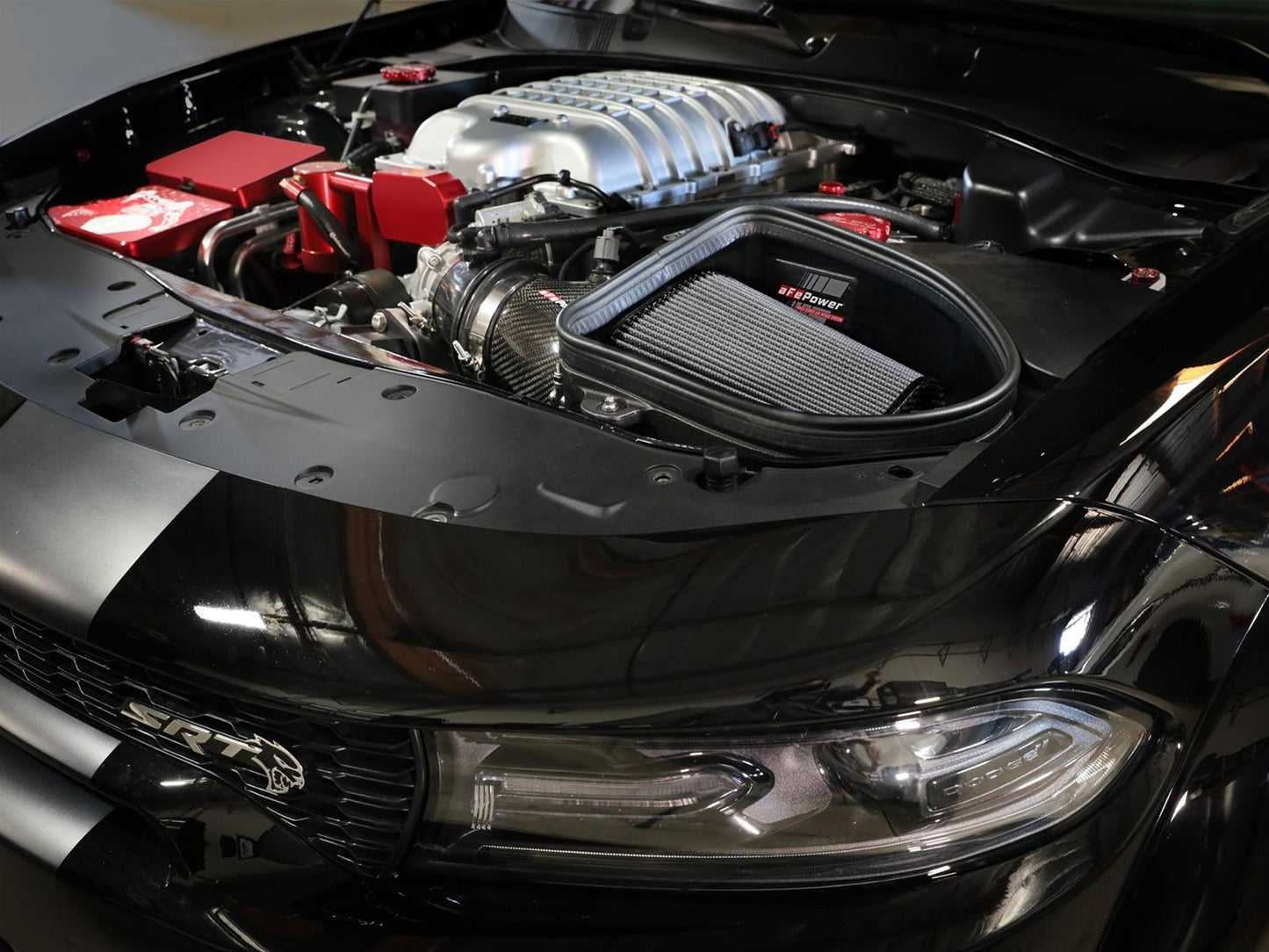 aFe Dodge Charger SRT Hellcat Redeye 21-23 V8-6.2L Track Series Stage-2 Carbon Fiber Intake System - Mammoth Racing -