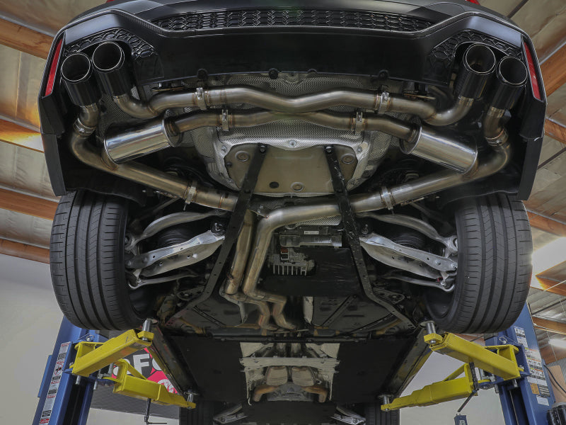 aFe 20-22 Audi RS6 Avant V8 4L (tt) MACH Force-Xp 3in to 2.5in 304 SS Cat-Back Exhaust w/ Carbon Tip - Mammoth Racing -