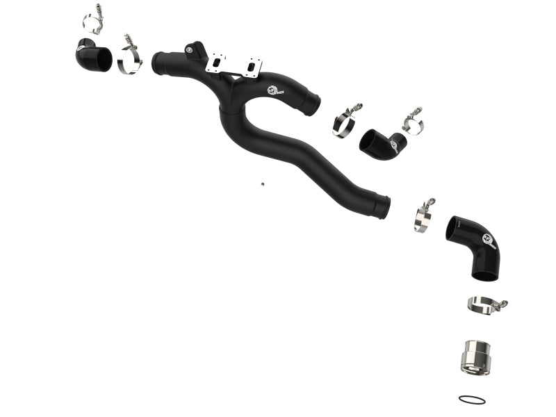 aFe Kia Stinger 18-22 V6-3.3L (tt) BladeRunner Hot Charge Pipe- Black - Mammoth Racing -