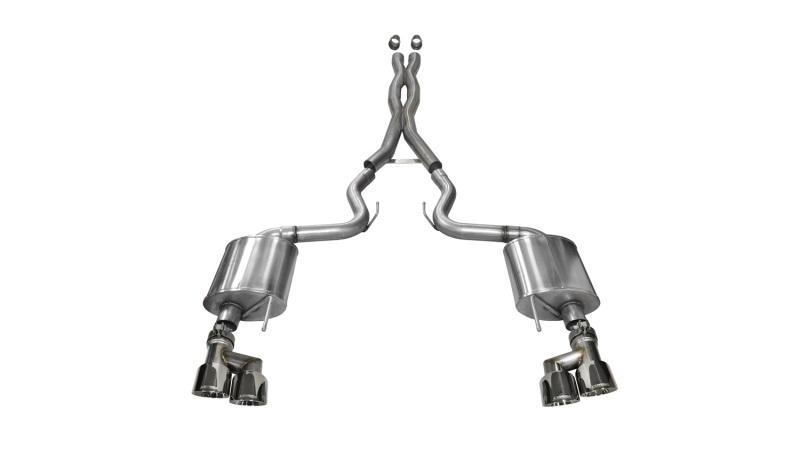 Corsa 15-16 Ford Mustang GT 5.0 3in Axle Back Exhaust Polish Quad Tips (Sport) - Mammoth Racing -