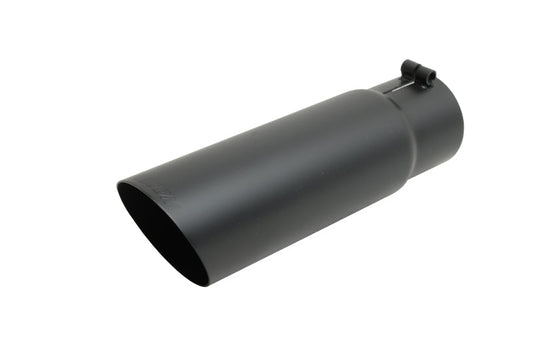 Gibson Round Single Wall Slash-Cut Tip - 4in OD/2.75in Inlet/12in Length - Black Ceramic - Mammoth Racing -