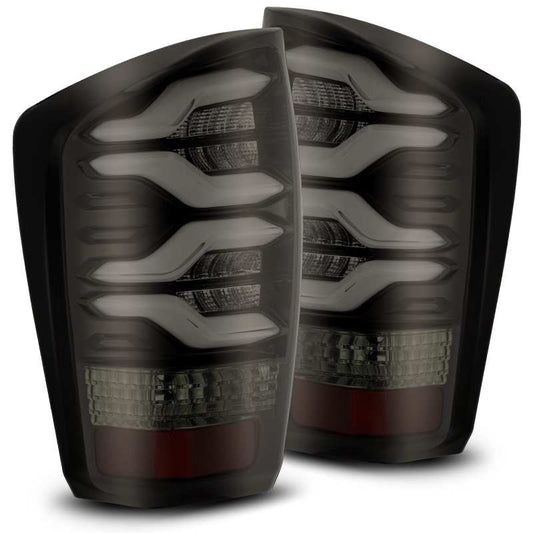 AlphaRex 16-20 Toyota Tacoma PRO-Series LED Tail Lights Jet Black - Mammoth Racing -
